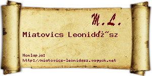 Miatovics Leonidász névjegykártya
